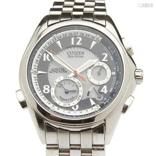 A gentleman's stainless steel cased multi-function wrist watch