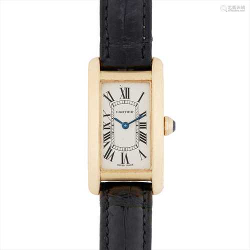 An 18ct gold wrist watch, Cartier