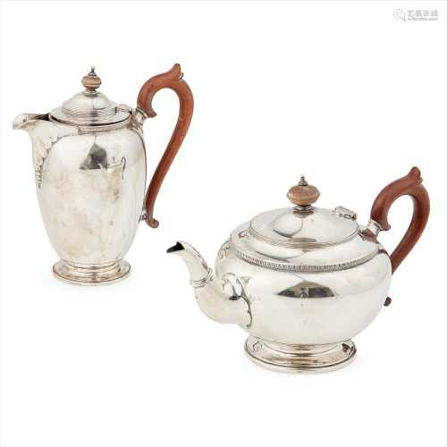 A matched teapot and waterpot