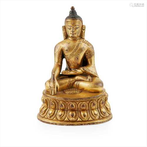 GILT-BRONZE FIGURE OF BUDDHA SHAKYAMUNI