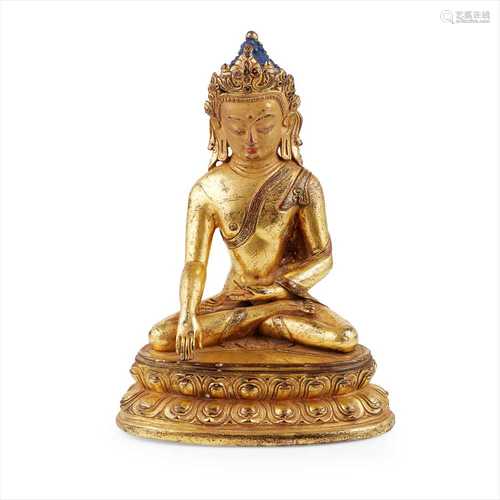 GILT-BRONZE FIGURE OF BUDDHA SHAKYAMUNI QING DYNASTY, 19TH CENTURY