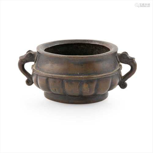 SMALL BRONZE CENSER QING DYNASTY, 18TH-19TH CENTURY