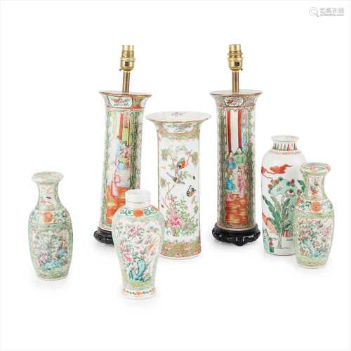 COLLECTION OF OF FAMILLE VERT VASES LATE QING DYNASTY-REPUBLIC PERIOD, 19TH-20TH CENTURY