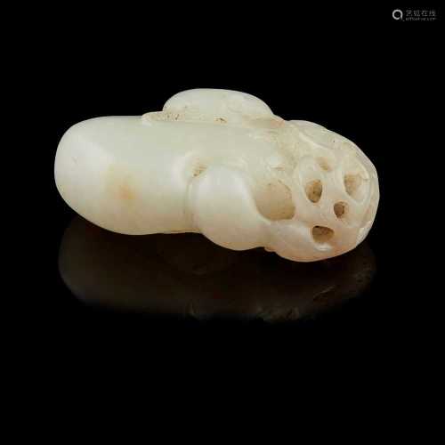 PALE CELADON JADE 'GOURD' CARVING QING DYNASTY, 19TH CENTURY