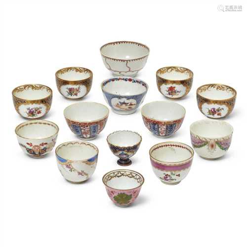COLLECTION OF PORCELAIN COFFEE CUPS, MADE FOR THE TURKISH MARKET VENICE OR FRANCE, 19TH CENTURY