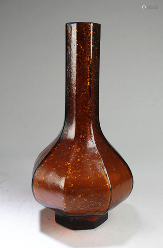 Chinese Red Peking Glass Vase