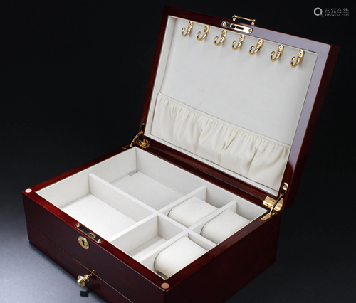 A Lacquered Wooden Jewelry Multi-Purpose Box