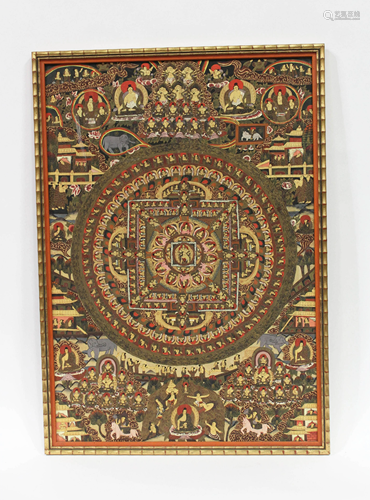 A Framed Tibetan Thangka