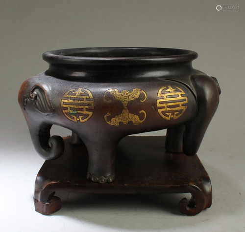 Chinese Bronze Tripod Censer