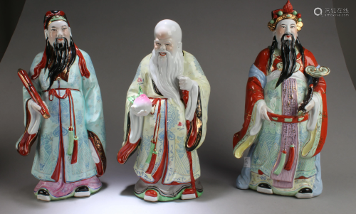A Group of Three Porcelain Immortal (Fu Lu Shou)