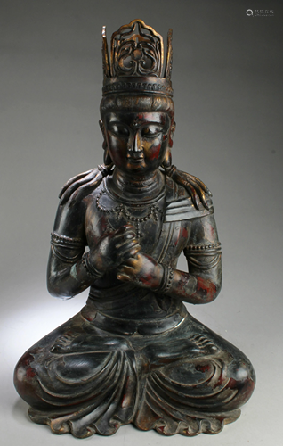 Chinese Bronze Bodhisattva Statue