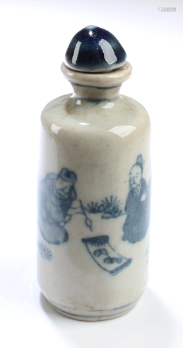 Chinese Blue & White Porcelain Snuff Bottle