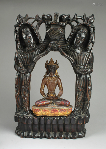 Chiense Peking Glass Bodhisattva Statue