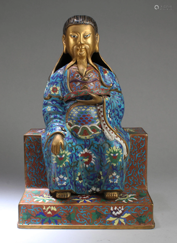 A Cloisonne Deity Statue