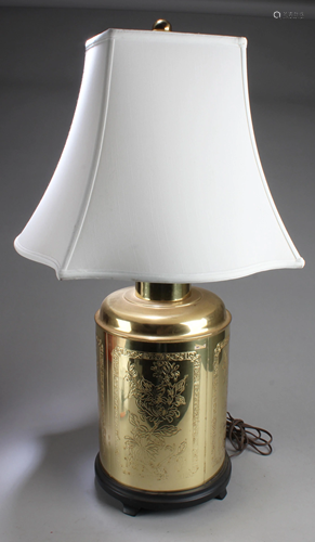 A Table Lamp with White Color Shade