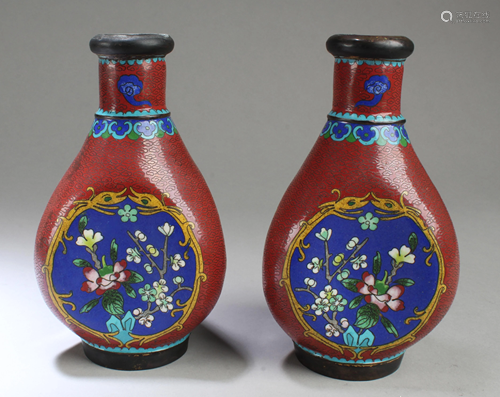 A Pair of Cloisonne Bottles