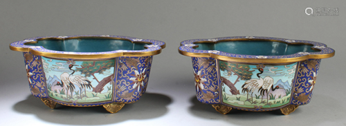 A Pair of Cloisonne Flower Pots