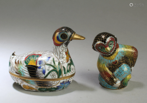 A Group of Two Cloisonne Ornament