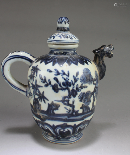 Chinese Blue & White Teapot