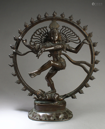 A Bronze Hindu Shiva Nataraja Statue