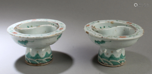 A Pir of Chinese Porcelain Stem Containers