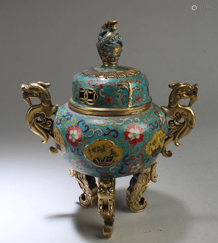 Chinese Cloisonne Censer