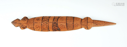 CARVED AFRICAN CROCODILE