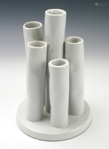 WHITE PORCELAIN CYLINDERS BUD VASE