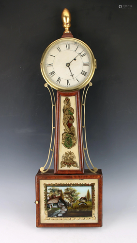 19TH CENTURY NEW ENGLAND BANJO CLOCK