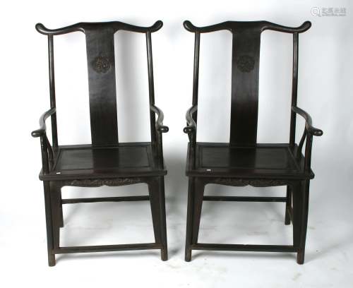 PAIR OF ZITAN OFFICER HAT CHAIRS