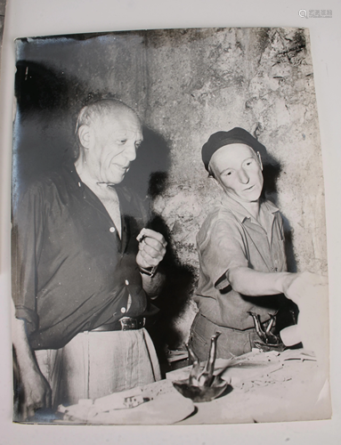 3 ORIGINAL B & W PHOTOGRAPHS OF PICASSO