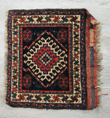 ANTIQUE 19TH CENTURY PILLOW SIZED RUG