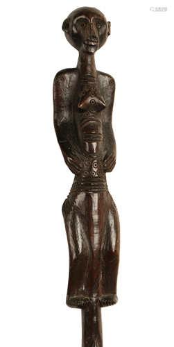 CARVED AFRICAN FERTILITY GODDESS WALKING…