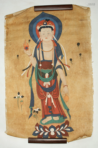 STANDING ROBED BUDDHA PAINTING