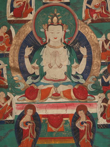 FOUR ARMED BUDDHA THANGKA