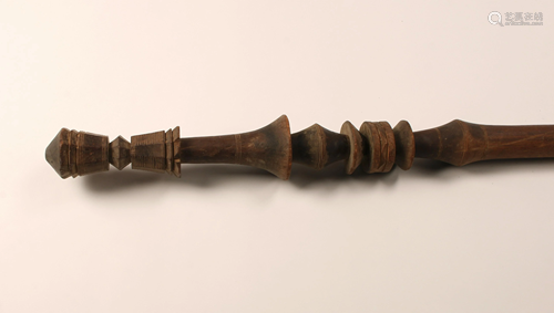 CARVED AFRICAN STAFF