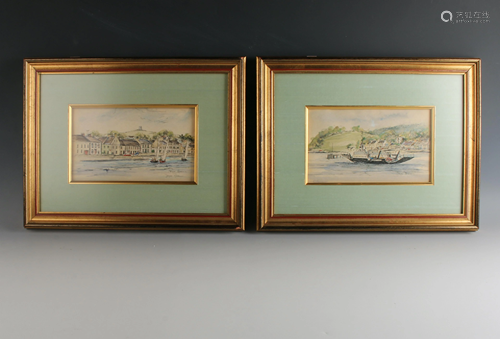 2 JOYCE BROWN WATERCOLORS OF HARBOR S…