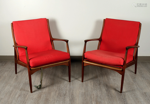 2 MCM DANISH BENT WOOD ARM CHAIRS