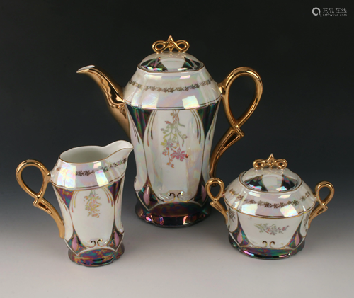 ART NOUVEAU LUSTERWARE COFFEE SET