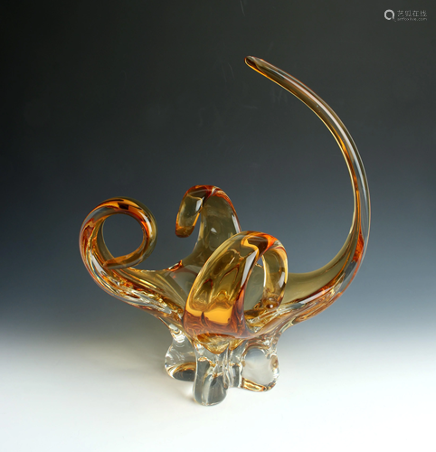 FABULOUS MCM ART GLASS CENTERPIECE BOWL …