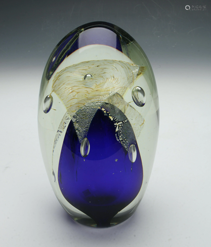 DRAMATIC JERUSALEM ART GLASS PAPERWEIGHT