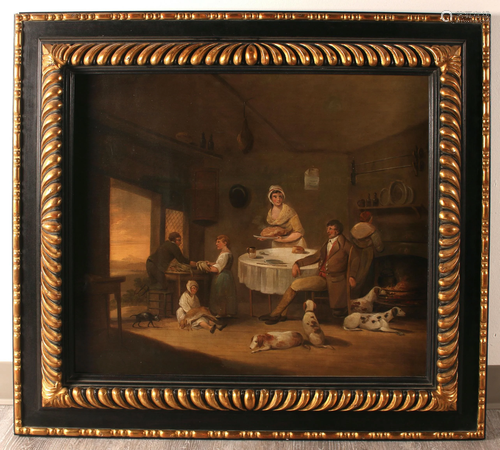 GENRE PAINTING OF DOMESTIC SCENE