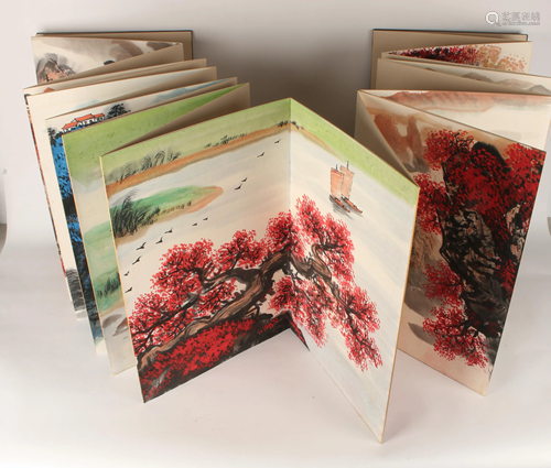 ACCORDION BOUND CHINESE PAINTINGS ALBUM