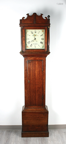 OAK 30 HOUR TALL CASE CLOCK