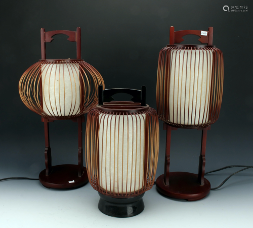 3 JAPANESE LANTERN LAMPS