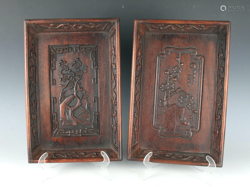 PAIR OF LANDSCAPE TRAYS