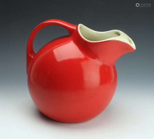 VINTAGE TOMATO RED HALL BALL JUG PITCHER