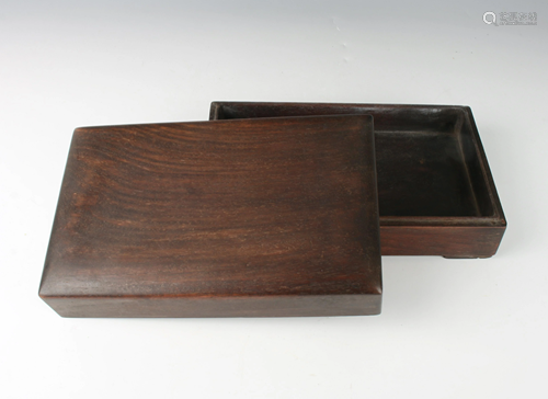 CHINESE ZITAN WOOD LIDDED BOX