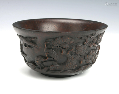 CARVED WOODEN BOWL