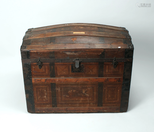 ANTIQUE WOODEN DOME TOP TRUNK C. 1850 - …